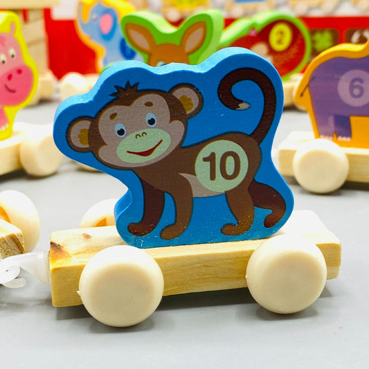 Wooden Number Train | Montessori Educational Toy for Kids