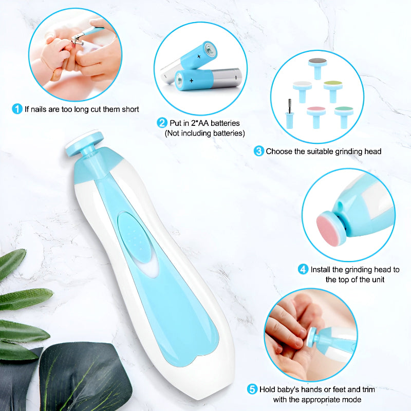 6-in-1 Electric Baby Nail Trimmer | Safe & Efficient Grooming Tool